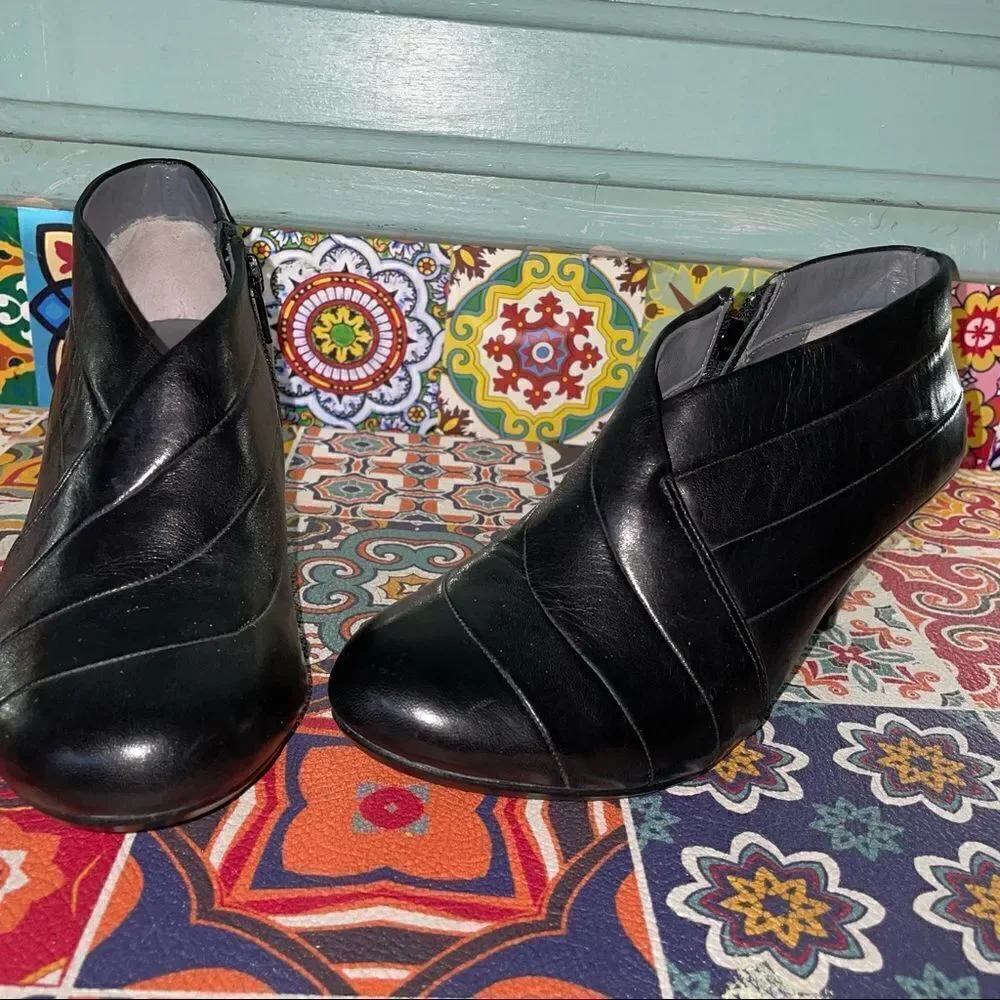 🖤 United Nude Black Leather Zip Ankle Booties – Size 37 (US 6.5-7)